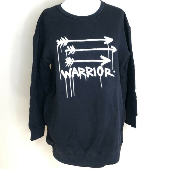 soulcycle Tops - Soul Cycle Gregory Siff Womens Small Black Warrior Graphic Zipper Sweatshirt Top